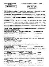 Đề thi chọn học sinh giỏi cấp THPT môn Tiếng Anh Lớp 11 - Năm học 2013-2014 - Sở GD & ĐT Hà Tĩnh